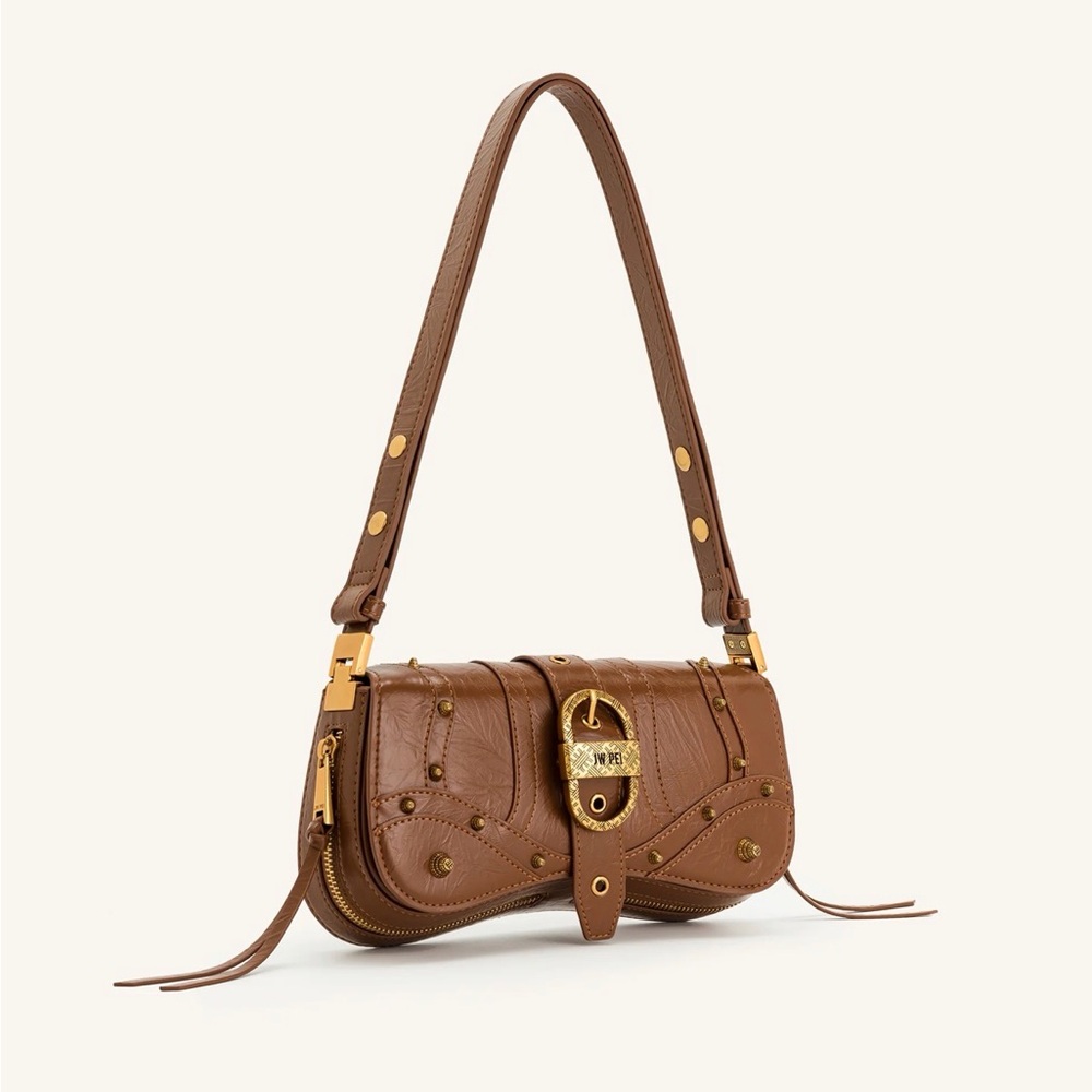 JW PEI Joy Brown Crushed Leather Shoulder Bag. Country, cowgirl style